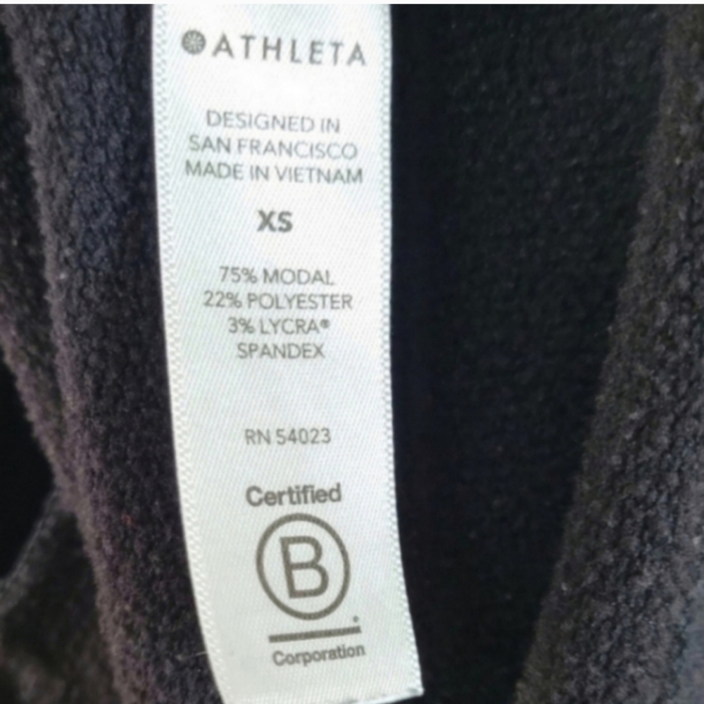 ATHLETA Purana Drape Black Longsleeve Pullover Hoodie Top Size XS - Picture 6 of 7